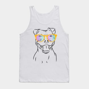 cheerful bull Terrier dog with glasses Tank Top